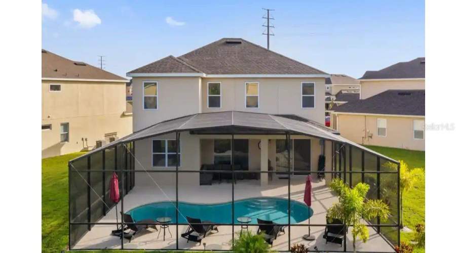 South Facing pool deck and pool