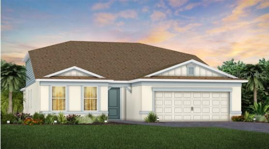 Exterior Design. Artistic rendering for this new construction home. Pictures are for illustrative purposes only. Elevations, colors and options may vary.