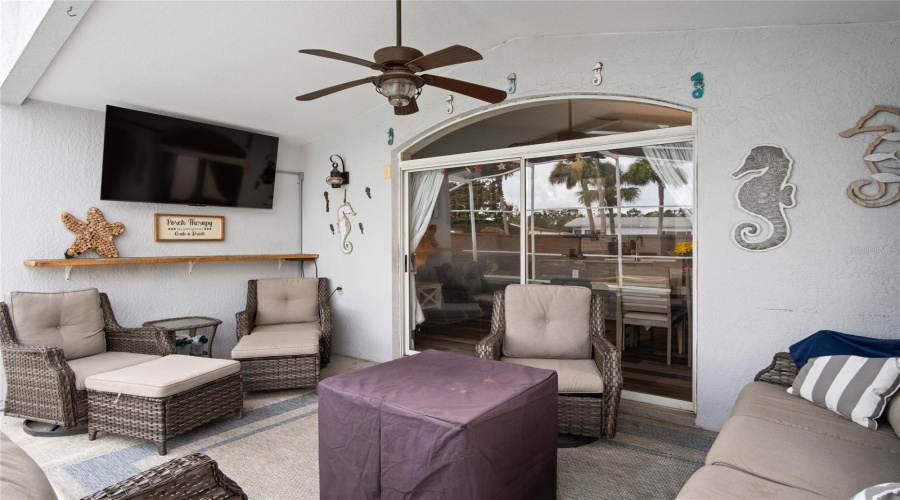 Just think of coming home after a long day, taking a dip in the pool, and then drying off while watching a show.