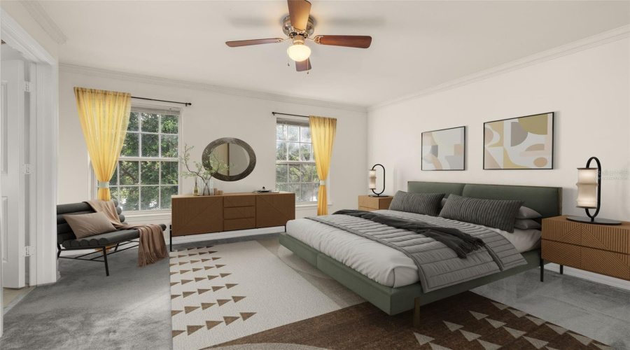Virtually Staged - 3rd Floor Primary Bedroom