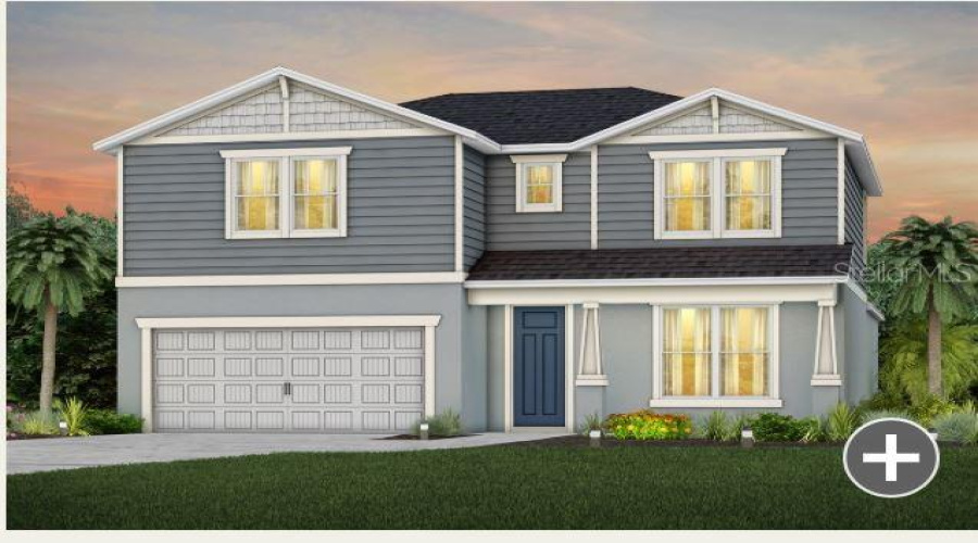 Exterior Design. Artistic rendering for this new construction home. Pictures are for illustrative purposes only. Elevations, colors and options may vary.
