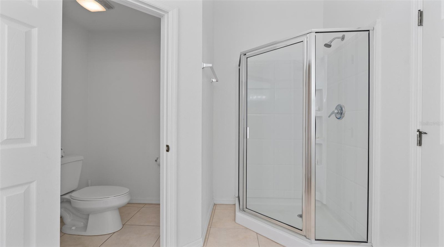 Private water closet and separate shower