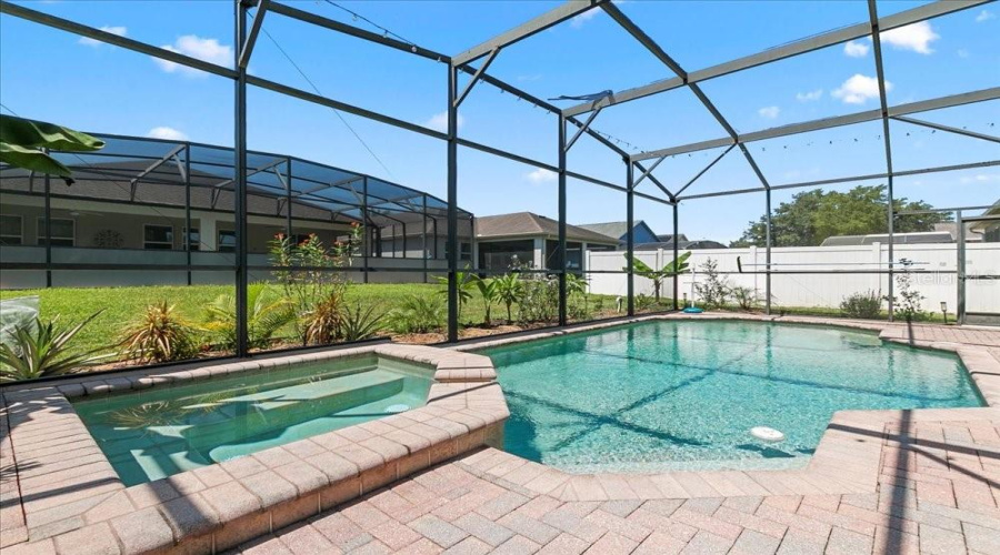 Screened in Pool and Spa