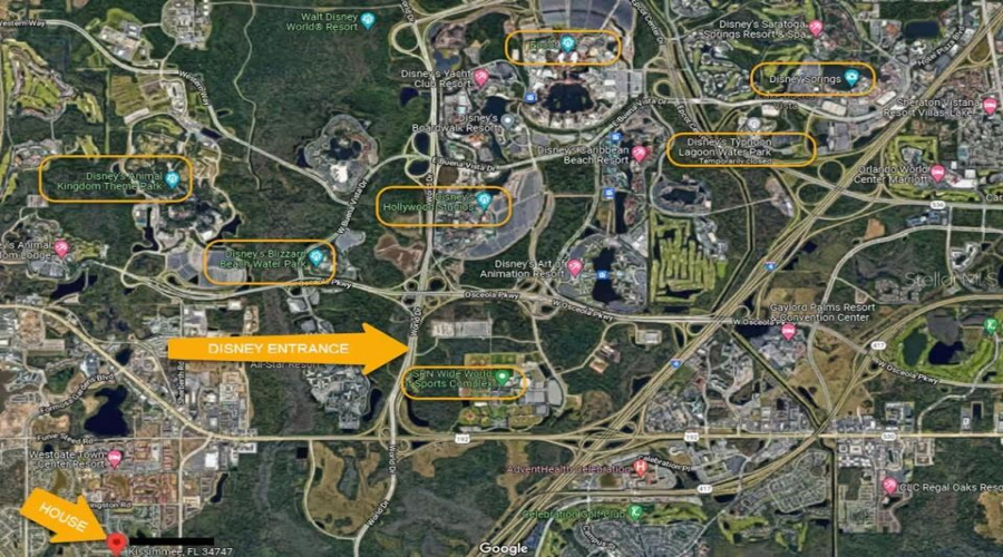 5 minutes from Disney and surrounding Disney parks