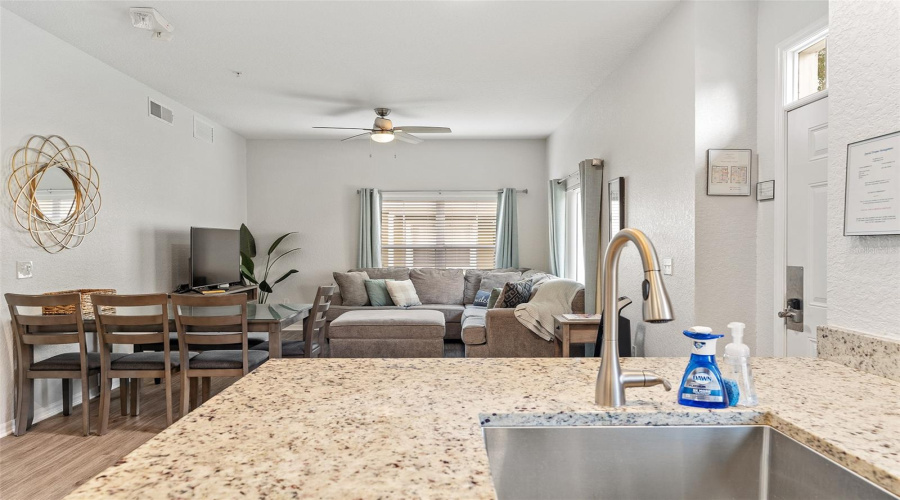 Kitchen overlooks open design