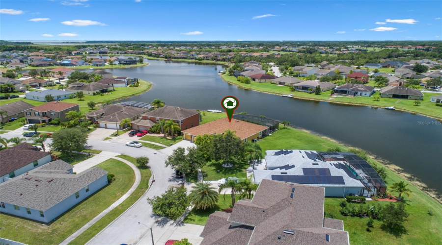 Aerial lakefront view