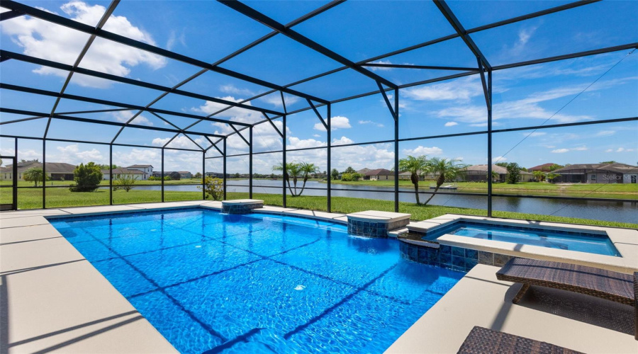 Backyard saltwater pool