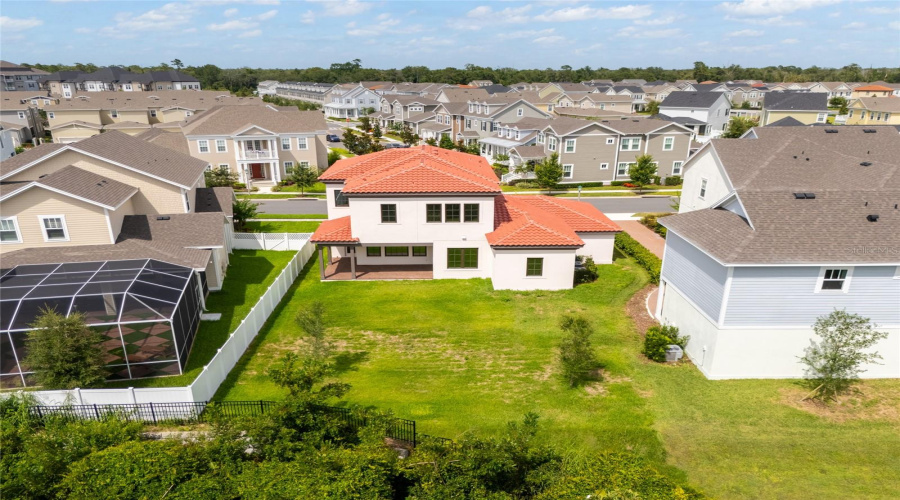 Aerial Private Backyard