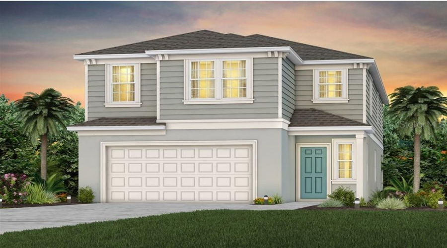 Exterior Design. Artistic rendering for this new construction home. Pictures are for illustrative purposes only. Elevations, colors and options may vary.