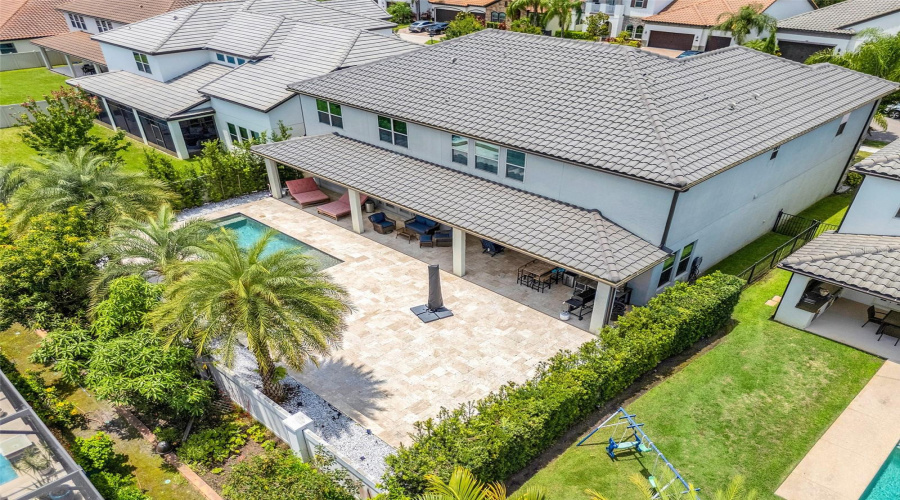 Aerial shot private pool area