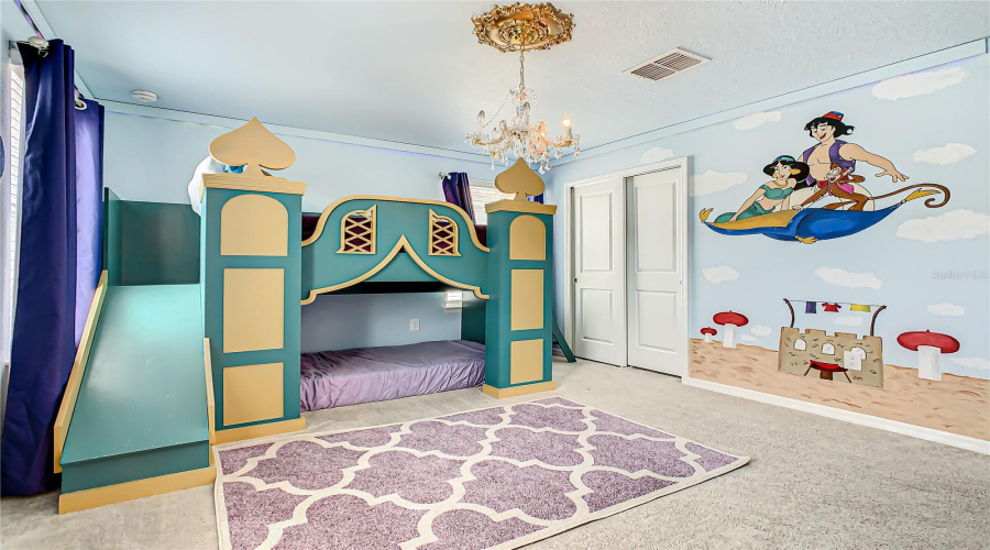Bed #2--Fly into dreamland with this enchanting Aladdin-themed bunk bed