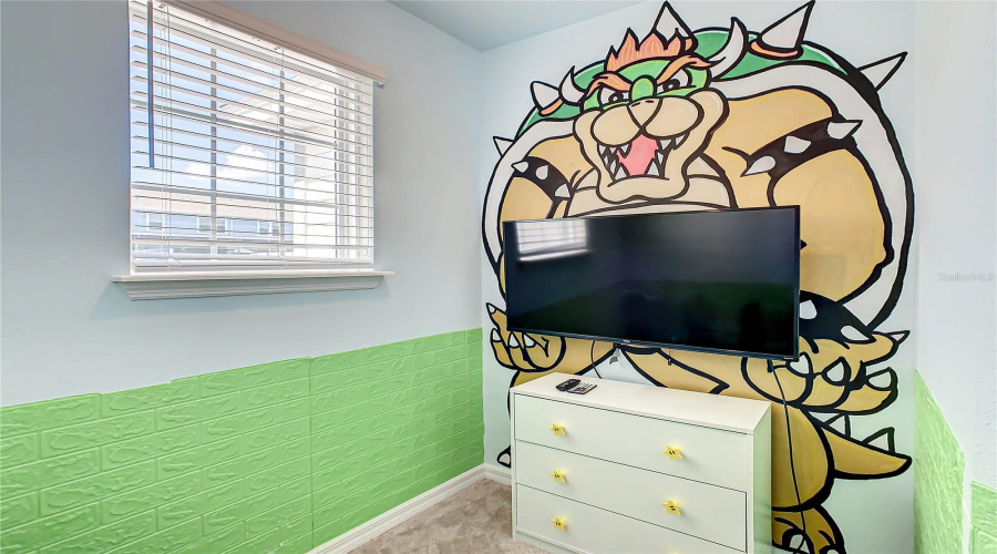 Bed #4--Bowser-themed TV area for kids