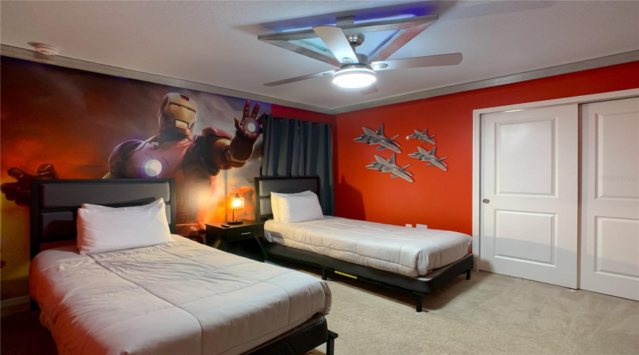 Bed #9--Iron Man-themed twin room for the little heroes