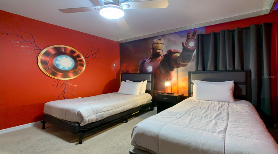 Bed #9--Iron Man-themed twin room for the little heroes