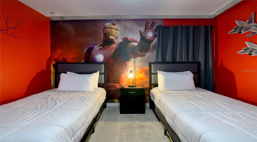 Bed #9--Iron Man-themed twin room for the little heroes