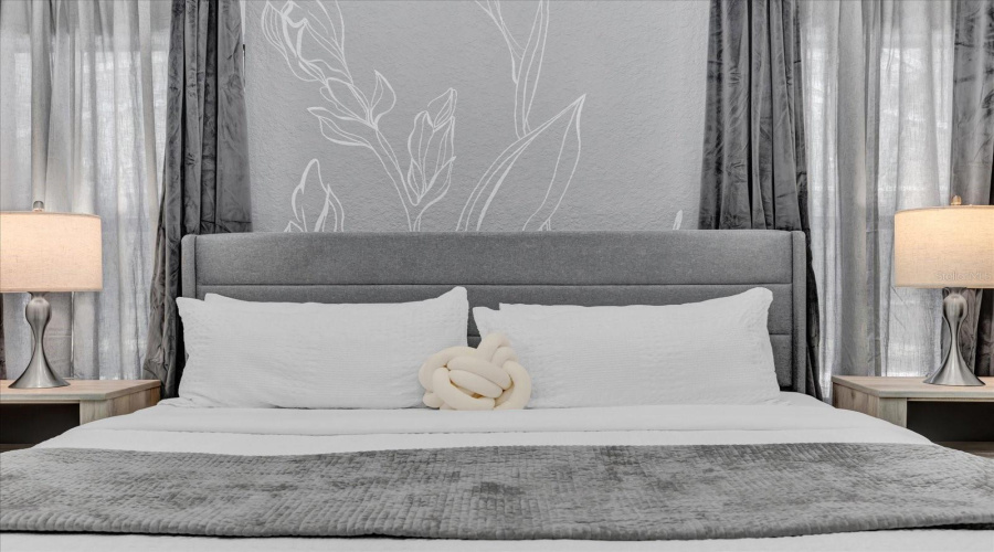 Primary bedroom with premium decor