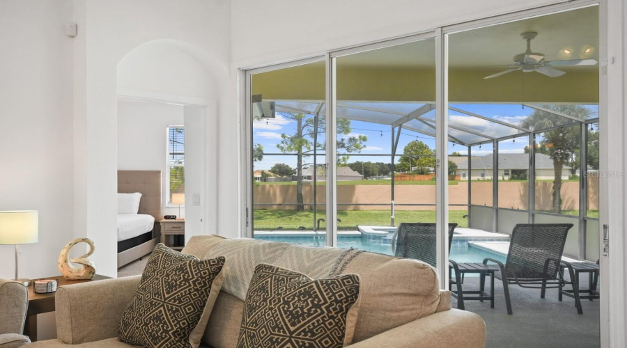 Plenty of natural light entering through the sliding glass doors