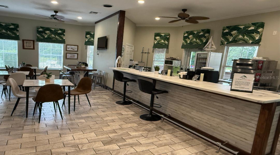 Restaurant area inside clubhouse