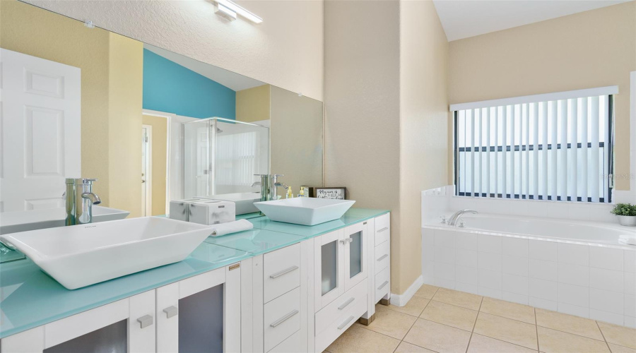 Master bathroom double sink