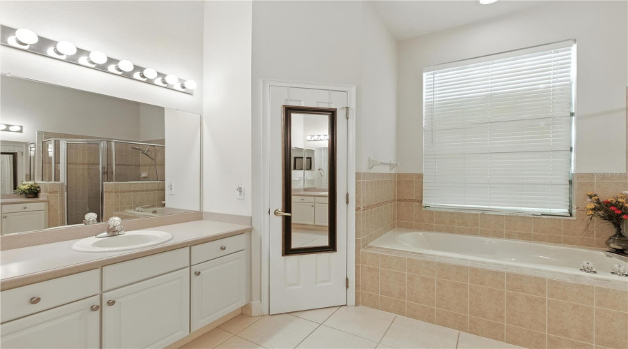 Dual Sink with Garden Tub and walk in shower