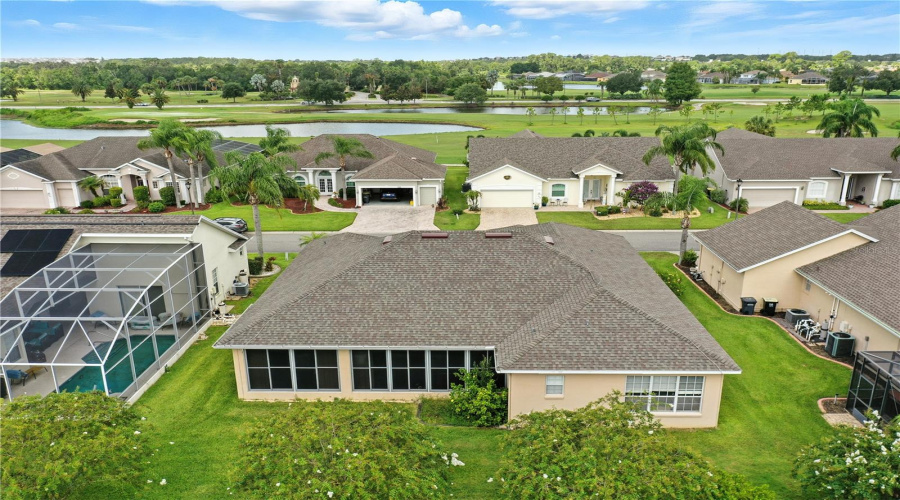 Aerial view of backyard