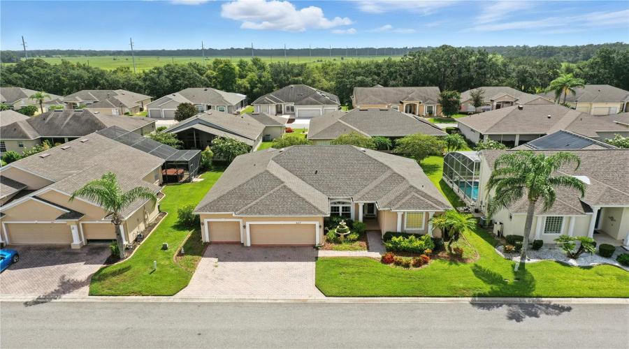 Aerial View of the front of the house