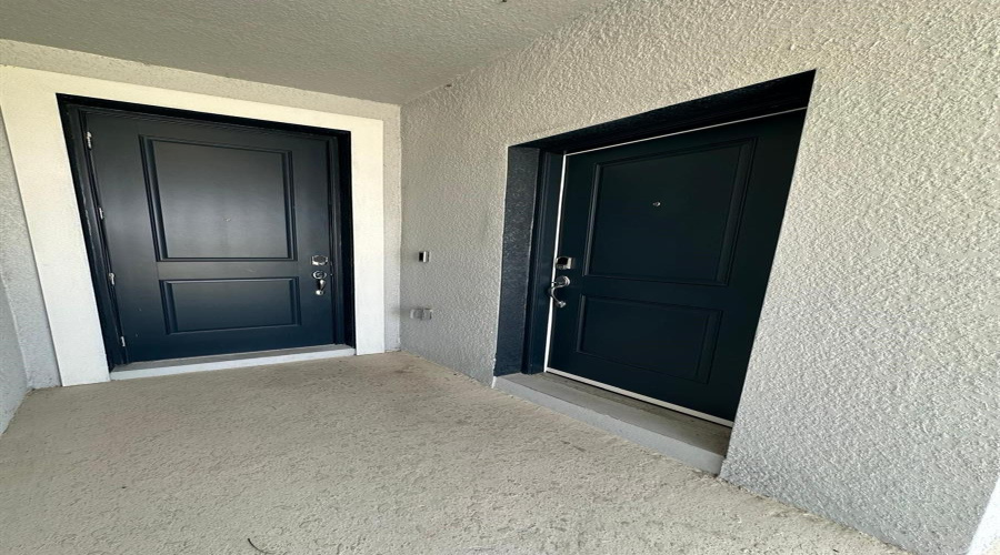 Independent entrance doors to the main house and annex.