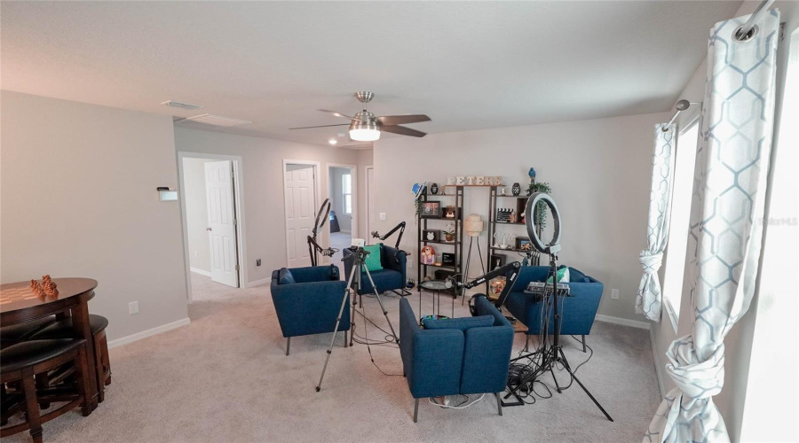 Large loft area is the "hub" for the three bedrooms and bathroom on the second floor.