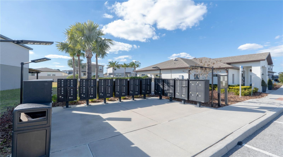 Mailbox area for the community right next to the pool.