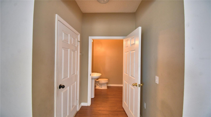 Left of Entry way:Garage and 1/2 bath