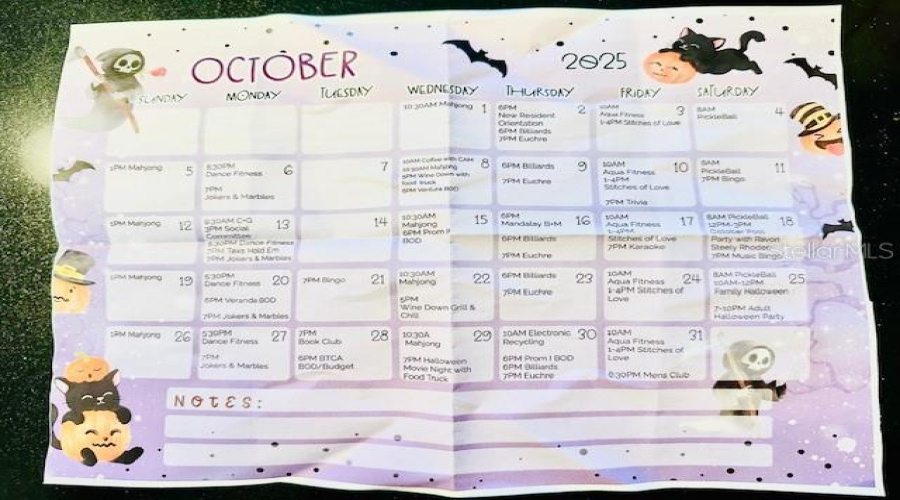 Example of Monthly Activities