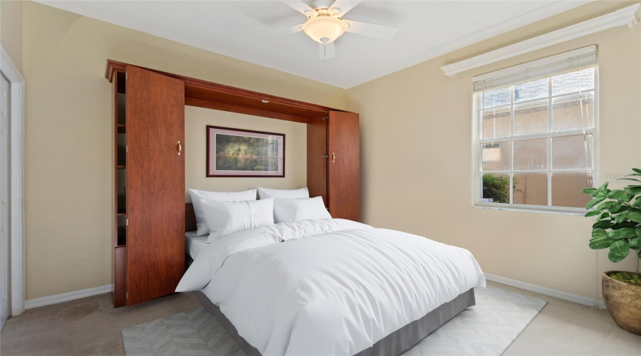 Virtually staged guest bedroom