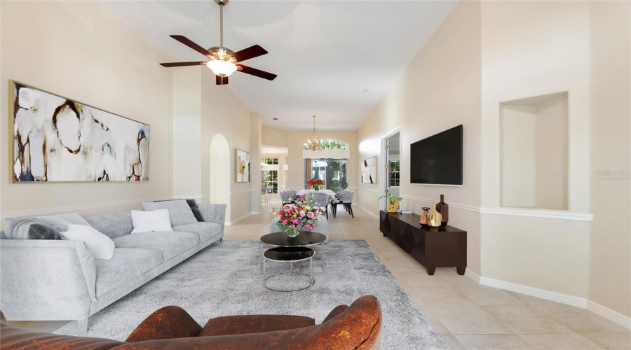 Virtually staged great room