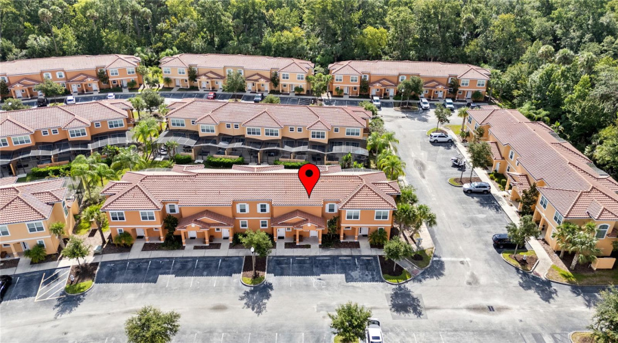 Aerial View of Townhome with Location