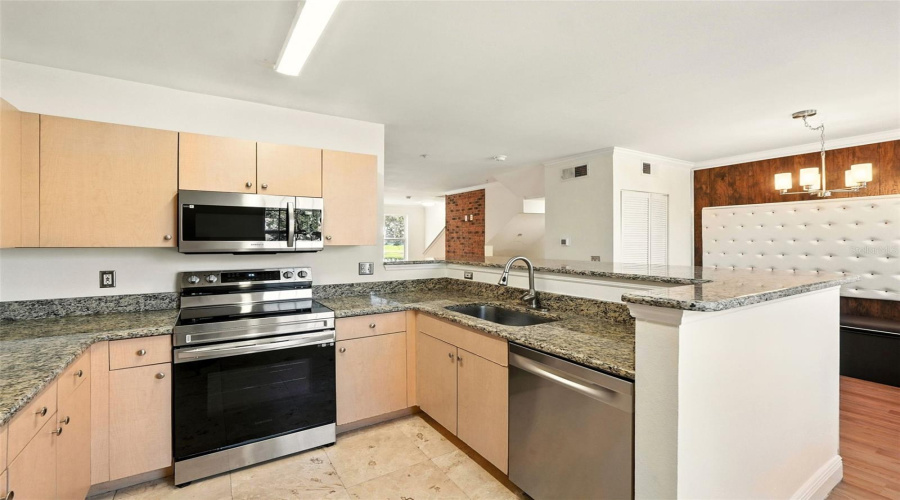 Kitchen with New Stainless Steel Appliances