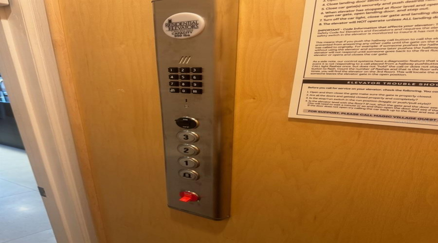 Elevator to all three Levels