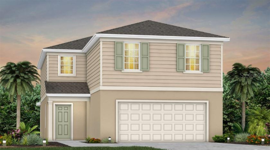 Exterior Design. Artistic rendering for this new construction home. Pictures are for illustrative purposes only. Elevations, colors and options may vary.