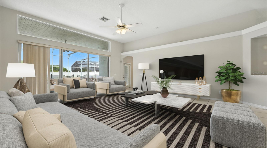 Virtually Staged Family Room