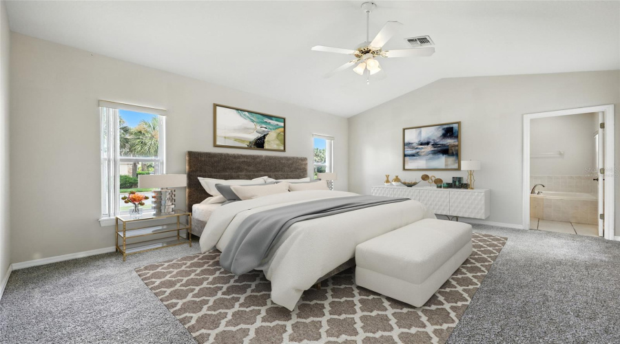 Virtually Staged Primary Bedroom