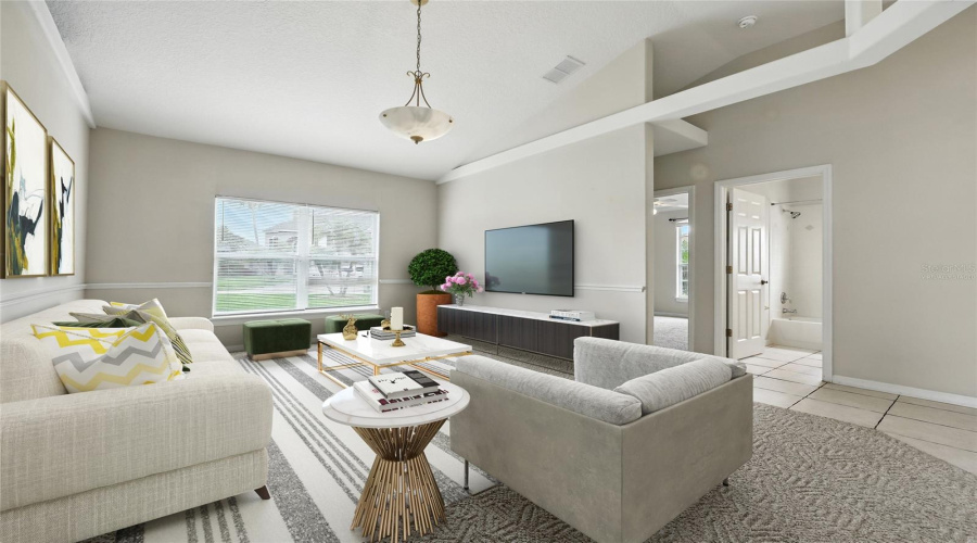 Virtually Staged Formal Living Room