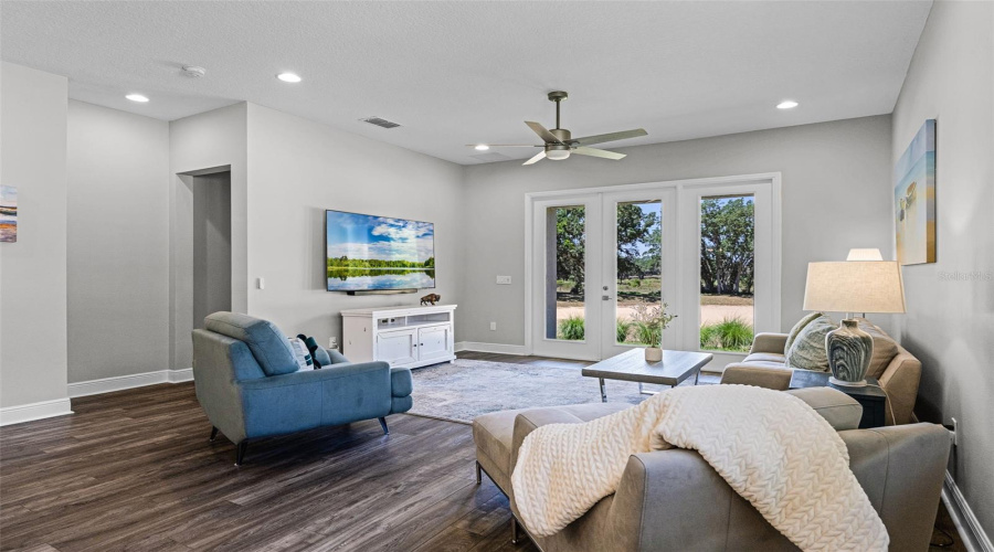 Open family room with stunning views
