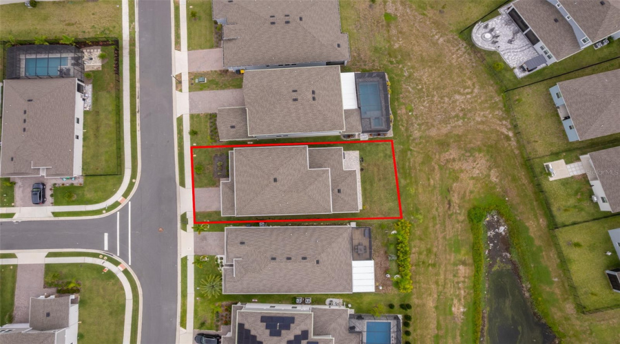 Aerial view of the property
