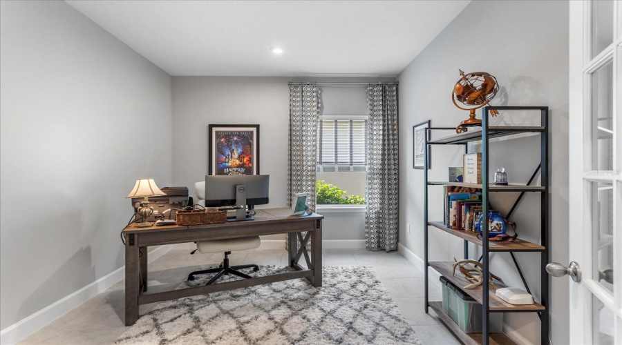 Study with Glass French Doors