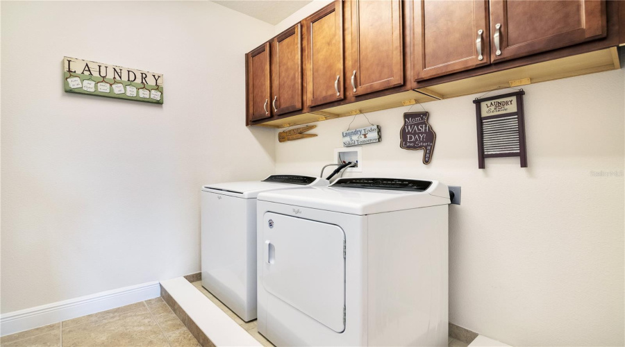 Upstairs Extended Laundry Room with Additional Cabinetry for convienence