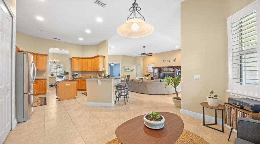 NOOK, KITCHEN AND FAMILY ROOM VIEW