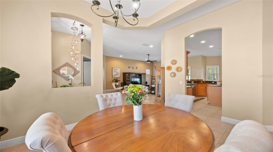 DINING ROOM, LIVING ROOM AND KITCHEN VIEW