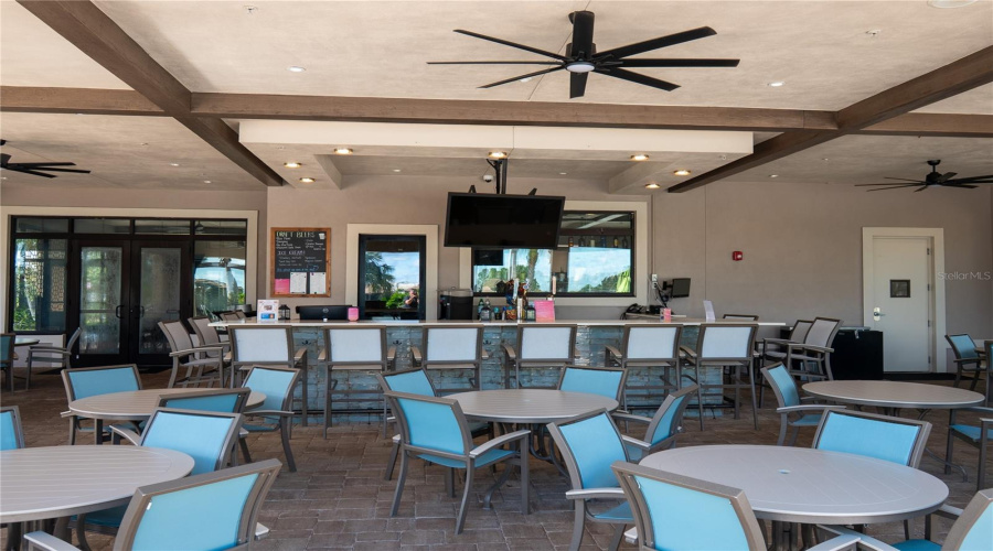 The Plaza outdoor bar and restaurant seating
