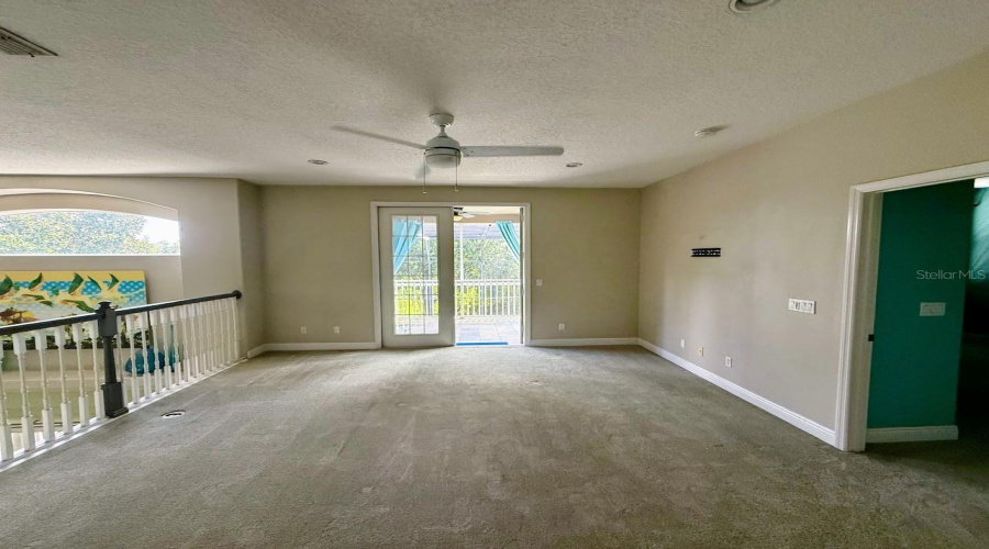 Media room with balcony