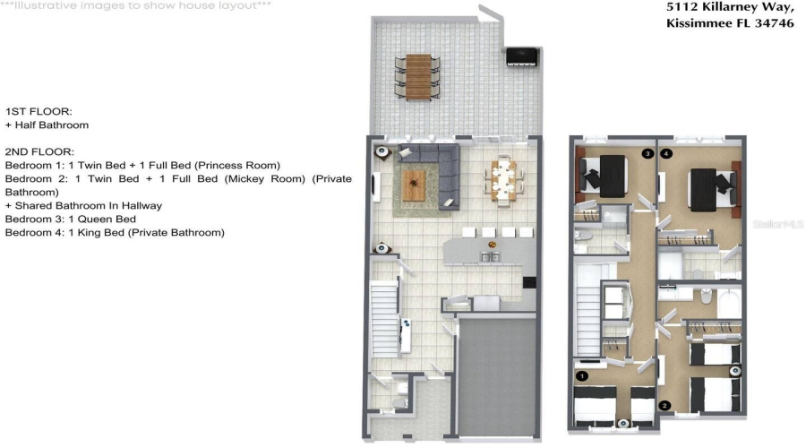 KISSIMMEE, Florida 34746, 4 Bedrooms Bedrooms, ,3 BathroomsBathrooms,Residential,For Sale,KILLARNEY,0,MFRO6337402