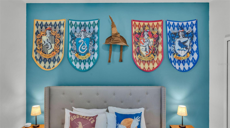 Harry Potter themed bedroom on first floor.